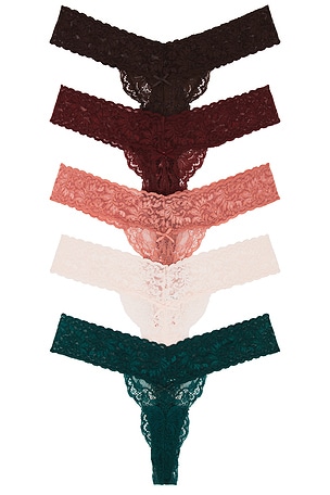 Violet Lace Thong 5 Pack Privacy Please