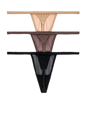 Privacy Please Alice G String Multi Pack in Brown