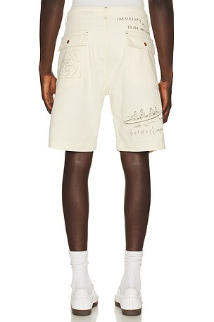 President's Bermuda Fatigue Shorts in Cream. Size 34. Also