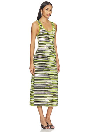 Proenza Schouler White Label Proenza Schouler Zinah Knit Dress in Green,Black