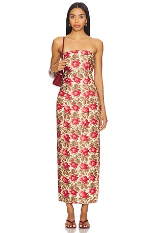 Posse Rosalie Strapless Dress in Red