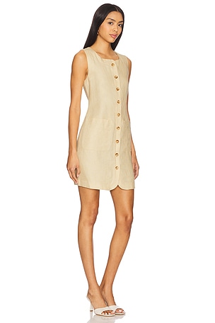 Posse Emma Button Down Mini Dress in Tan