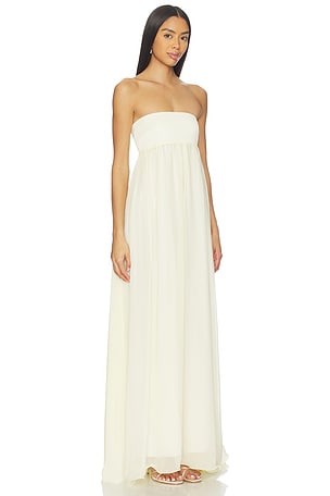 Posse Solene Strapless Dress in Lemon