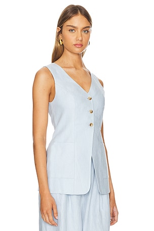 Posse Lorenzo Tailored Vest in Baby Blue