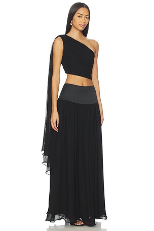 Posse Solene One Shoulder Top in Black. Size XS. Also