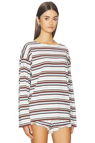 Posse Nadine Top in Chocolate Multi Stripe