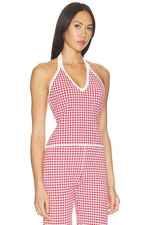 Posse Micah Halter Top in Red Gingham