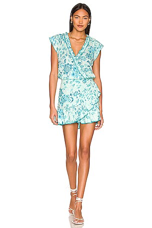 Poupette St Barth Estelle Mini Dress in Aqua Grasse | REVOLVE