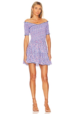 poupette st barth soledad mini dress Poupette St Barth Soledad Mini Dress in Light Blue Paquerette