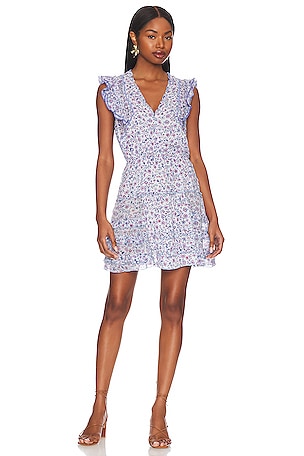 Poupette St Barth Paulina Mini Dress in Blue Magnolia | REVOLVE