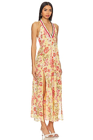 Poupette St Barth Nava Midi Dress in Yellow