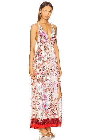 Poupette St Barth Calla Maxi Dress in Red
