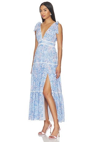 Poupette St Barth Perla Long Dress in Blue
