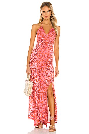 Poupette St Barth Ollie Flounce Maxi Dress in Orange Egypt | REVOLVE