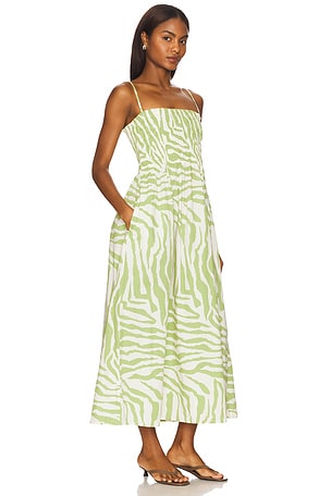 PISTOLA Bianca Smocked Bodice Dress in Green