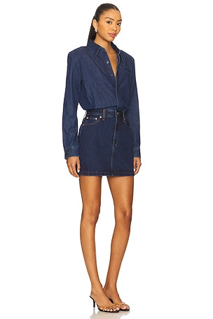 PISTOLA Pixie Mix Media Mini Dress in Blue. Size XS. Also