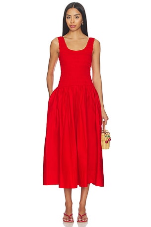 Alessia Smoked Drop Waist Dress PISTOLA