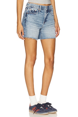 PISTOLA Kennedy Relaxed Mid Rise Cut Off Short Shorts in Blue