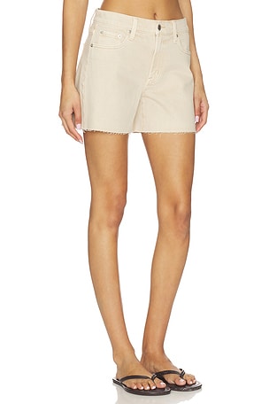 PISTOLA Kennedy Relaxed Mid Rise Cut Off Short in Tan