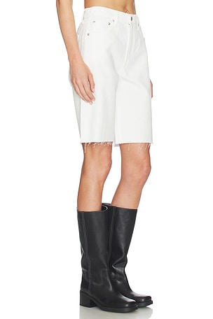 PISTOLA Nolan Relaxed Straight Cut Off Shorts in White