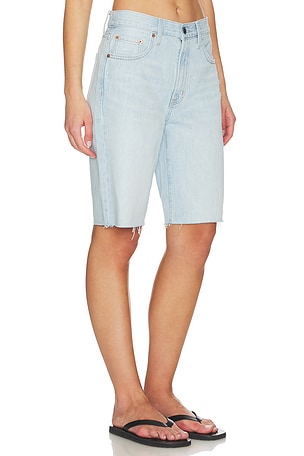 PISTOLA Nolan Relaxed Straight Cut Off Shorts in Blue