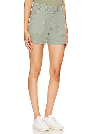 PISTOLA Marissa High Rise Utility Short in Green