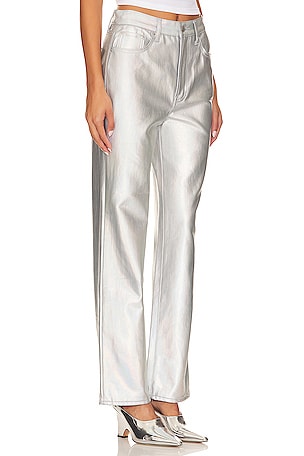 PISTOLA Cassie Super High Rise Straight in Metallic Silver