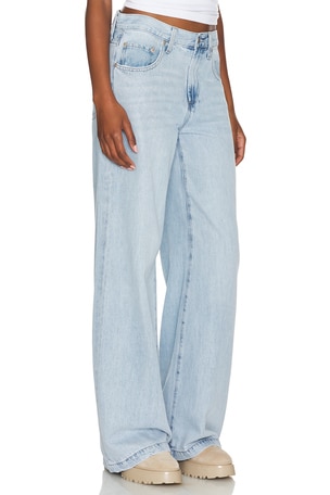 PISTOLA Jadyn Wide Leg Jeans in Blue. Size 33. Also