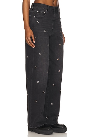 PISTOLA Hendrix High Rise Wide Leg Jeans in Black