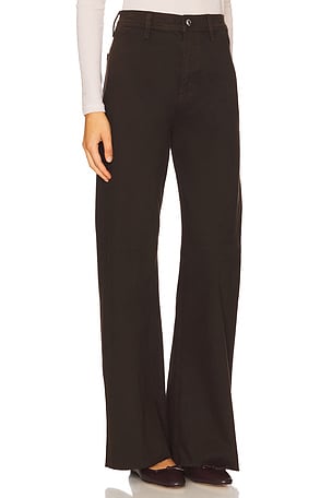 PISTOLA Penny High Rise Wide Leg Crop Jeans in Chocolate