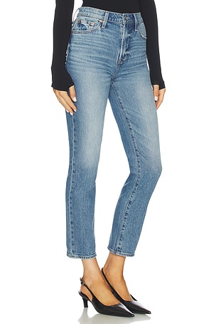 PISTOLA Bri Ankle High Rise Slim Straight Jeans in Blue