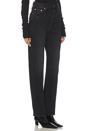 PISTOLA Cassie Super High Rise Straight Jeans in Black. Size 29. Also