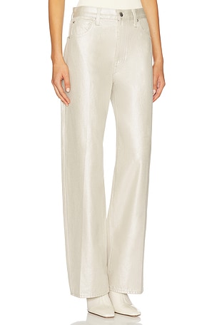 PISTOLA Tate High Rise Bowed Wide Jeans in Ivory