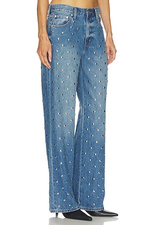 PISTOLA Hendrix High Rise Wide Jeans in Blue. Size 33. Also