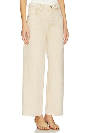 PISTOLA Tate Crop High Rise Bowed Wide Jeans in Tan