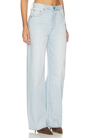 PISTOLA Tate High Rise Bowed Wide Leg Jeans in Blue