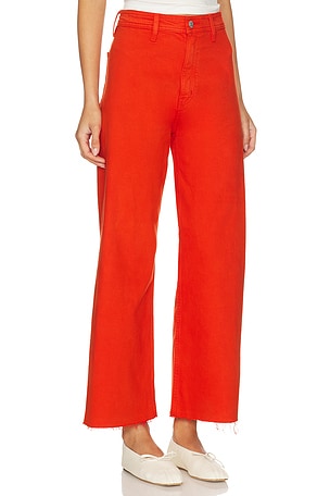 PISTOLA Penny Crop High Rise Wide Leg Jeans in Red