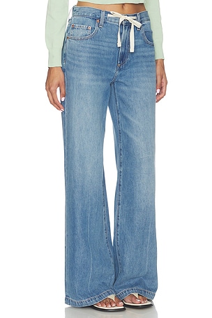 PISTOLA Jadyn Low Slung Palazzo Jeans With Drawcord in Blue