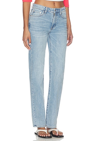 PISTOLA Aleks High Rise Straight Long Jeans in Blue