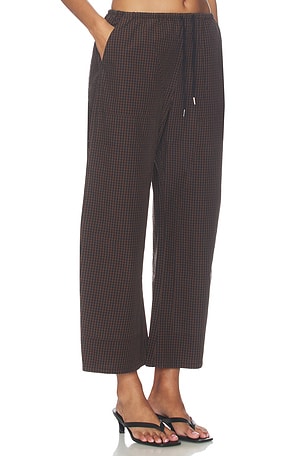 PISTOLA Theo Drawstring Poplin Pant in Brown