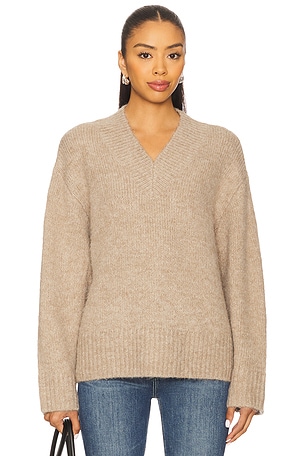 Talia Chunky V-Neck Long Sleeve Sweater PISTOLA