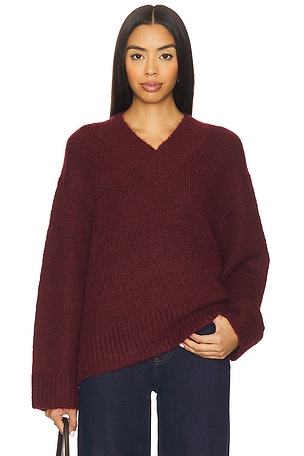 Talia Chunky V-Neck Long Sleeve Sweater PISTOLA