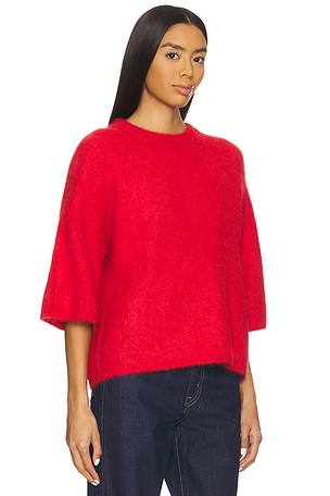 PISTOLA Micah Short Sleeve Crewneck Sweater in Red
