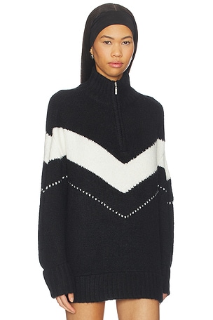 PISTOLA Arden Chevron Color Block Sweater in Black. Size XS. Also