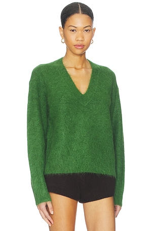 PISTOLA Kit V Neck Pullover Sweater in Green