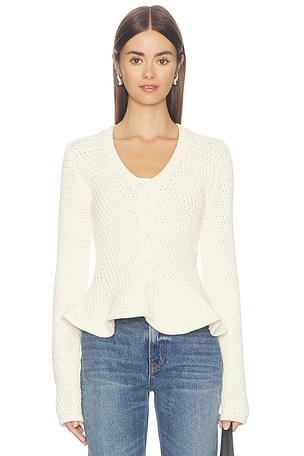 Elina Peplum Openwork Cardigan PISTOLA