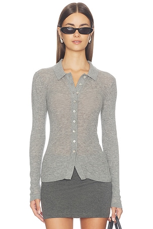 Korey Merino Blend Featherweight Rib Cardigan PISTOLA