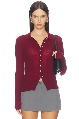 Korey Merino Blend Featherwight Rib Cardigan PISTOLA