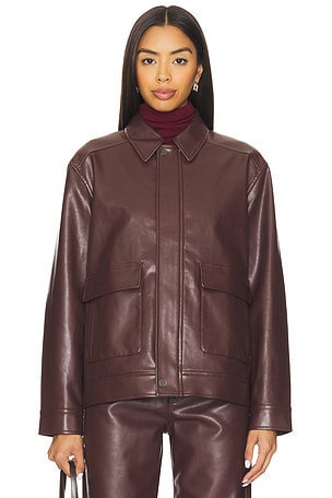 Valerie Faux Leather Bomber Jacket PISTOLA