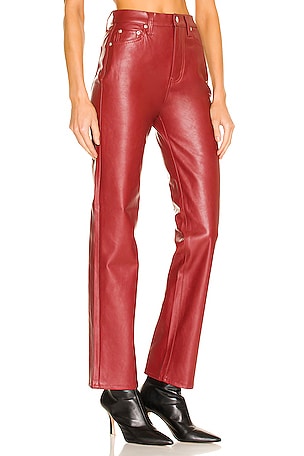 PISTOLA Cassie Super High Rise Straight Pant in Red